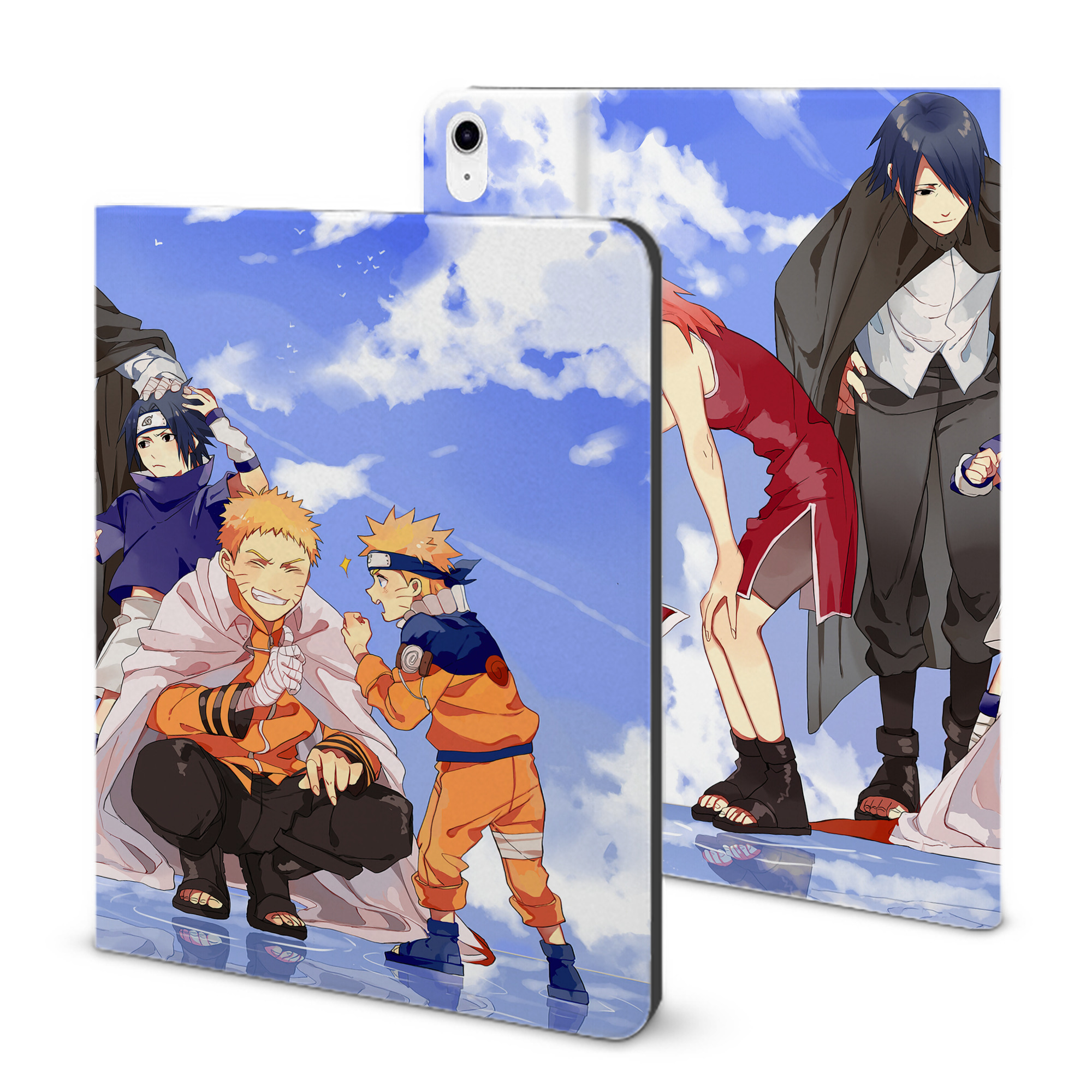 （画像用） NARUTO -ナルト- NARUTO -ナルト- 疾風伝 IPad ケース ブック型 PUレザー TPU 耐衝撃 軽量 薄型 ペン収納なし 全面保護 IPad 各モデル対応